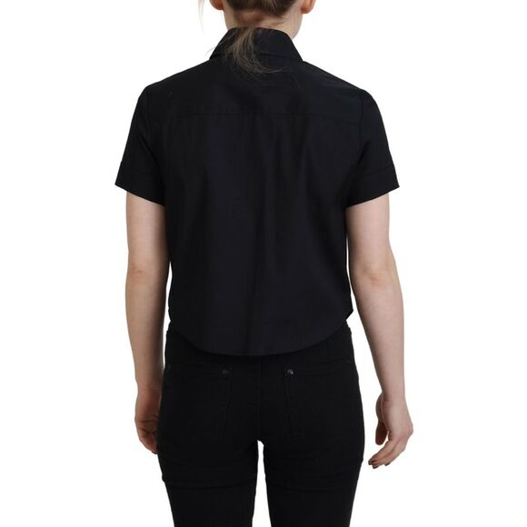 Dsquared² Black Collared Button Down Short Sleeves Polo Women's Top (Pre-Owned) - Picture 3 of 5